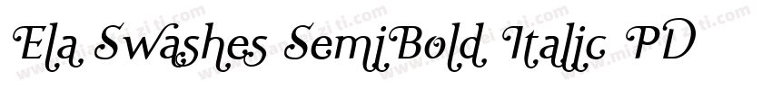 Ela Swashes SemiBold Italic PDF字体转换